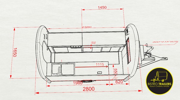Catering trailer layout