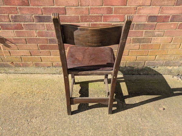 Tudor Style Wooden Chair with Seat Pad