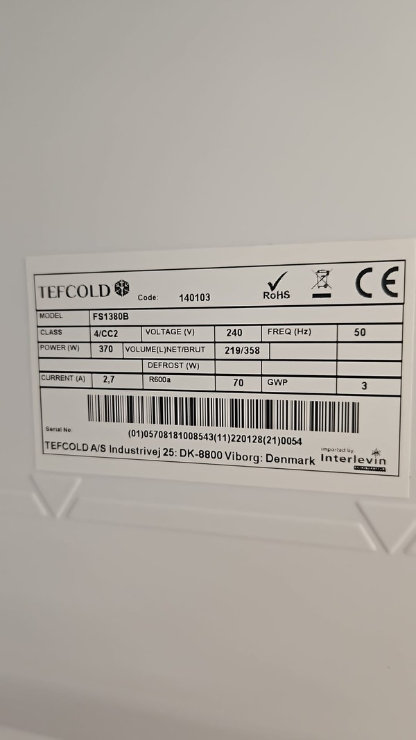 Tefcold FS1380B for sale