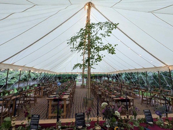 30ft x 50ft Traditional Pole Marquee, Flooring & Lighting - Northamptonshire 13