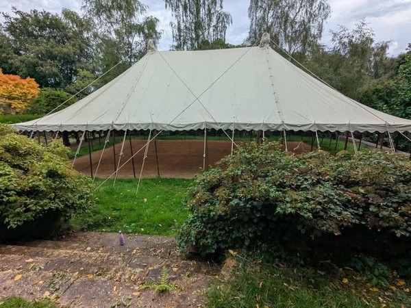 30ft x 50ft Traditional Pole Marquee, Flooring & Lighting - Northamptonshire 10