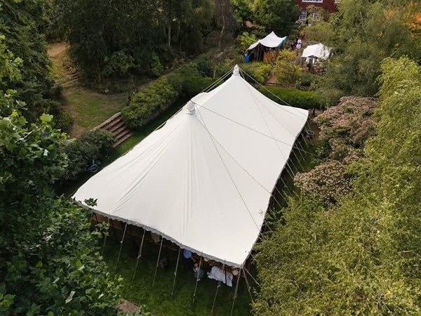 30ft x 50ft Traditional Pole Marquee, Flooring & Lighting - Northamptonshire 9