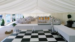 Ivory pleated lining wedding marquee