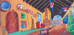 8m x 4m Santa's Workshop Backdrop For Sale