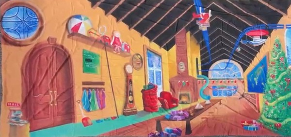 8m x 4m Santa's Workshop Backdrop For Sale 8m x 4m Santa's Workshop Backdrop For Sale