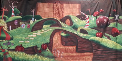 8m x 4m Willy Wonka Interior Backdrop For Sale