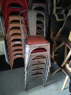 Tolix style aluminium stacking cafe chairs