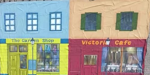 8m x 4m Victorian Street Scene Backdrop For Sale