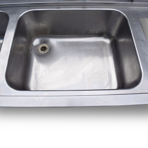 2.1m Steel Double Sink