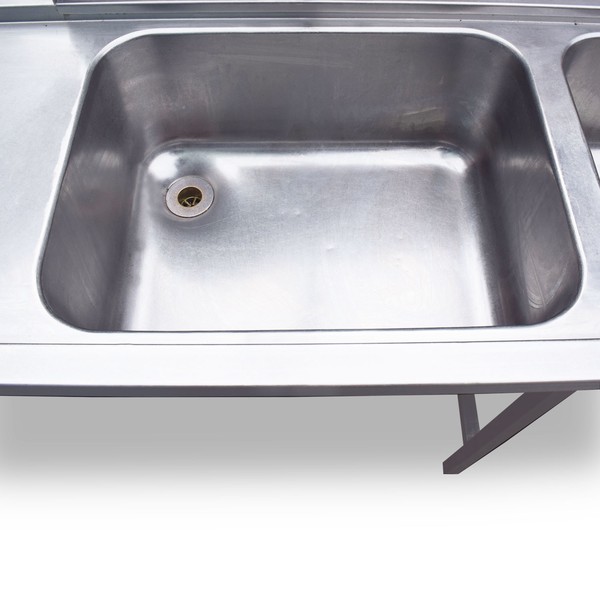 Secondhand 2.1m Steel Double Sink