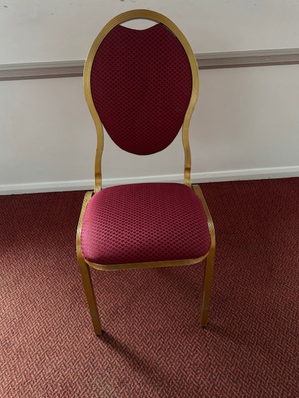 88x Banqueting Red And Gold Chairs For Sale