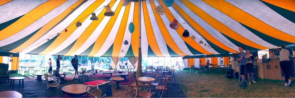 Round canvas traditional marquee