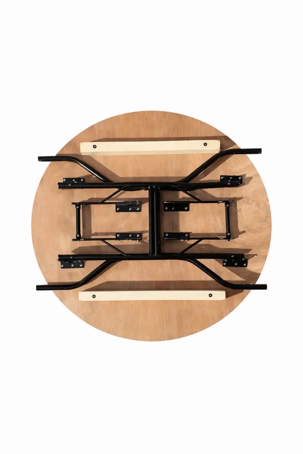 3Ft round tables with folding legs and stacking battens