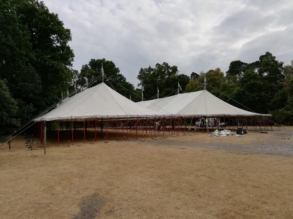 White Traditional Canvas Pole Marque