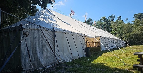 Traditional Canvas Pole Marque for sale