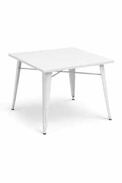 White steel cafe tables