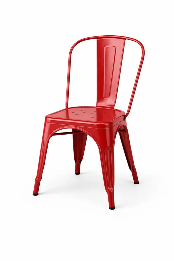 Red steel Tolix chairs Red steel Tolix chairs