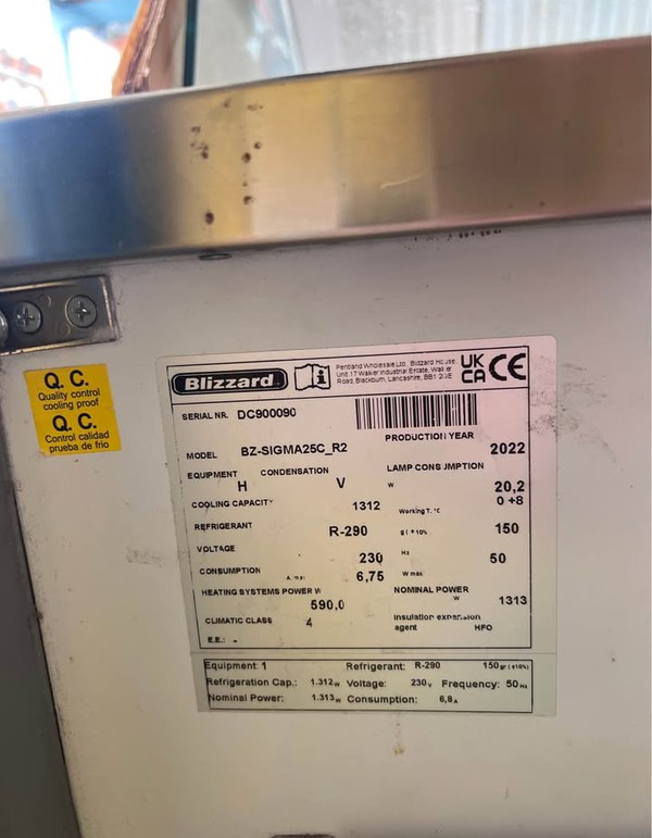 Used Blizzard Deli Fridge
