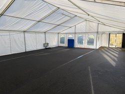 Framed marquee with windows