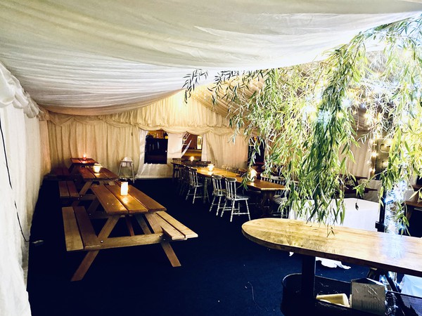 9m x 15m Ivory pleated lining