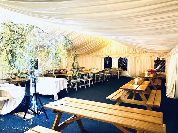 Ivory pleated lining 9m x 15m