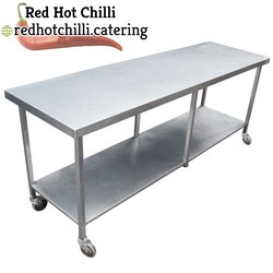 Stainless steel kitchen table 2m