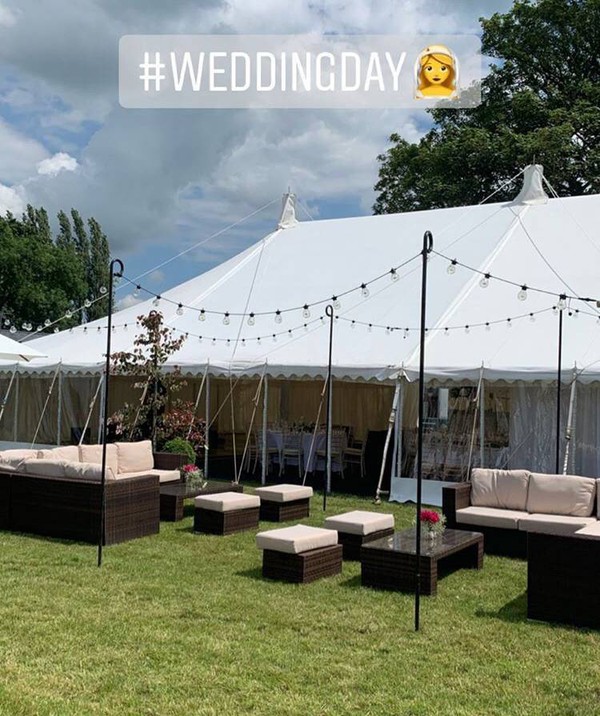 Wedding day in a marquee