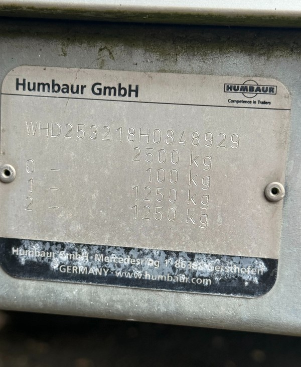 Used Humbaur 3m Freezer Trailer