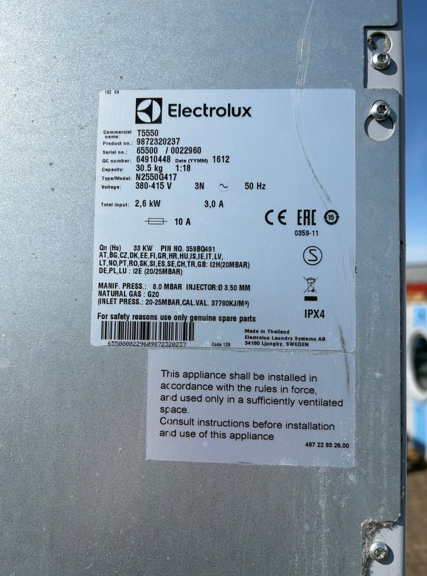 Used Electrolux Gas Dryer Used Electrolux Gas Dryer