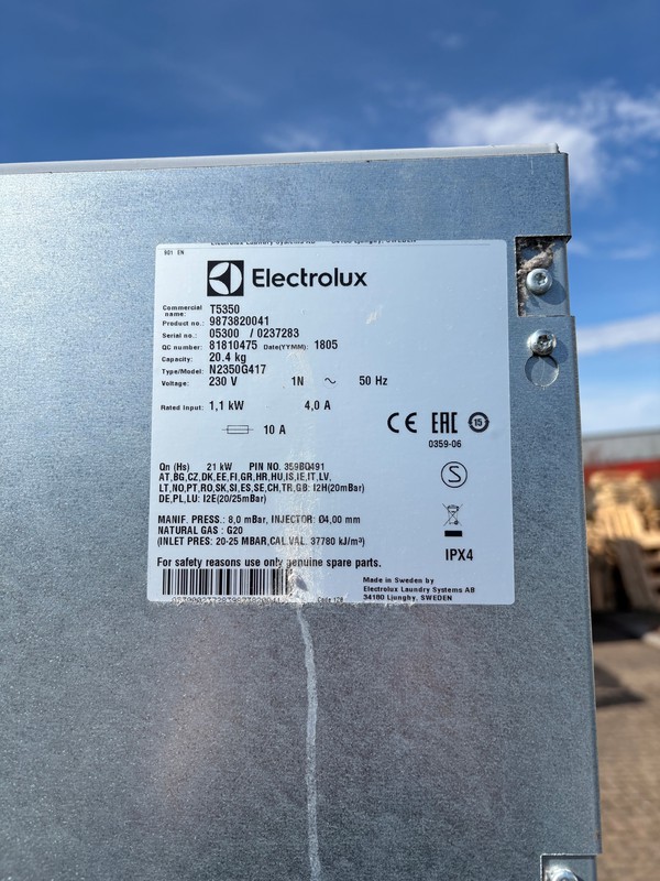 Used Electrolux T5350 Gas Dryer Used Electrolux T5350 Gas Dryer