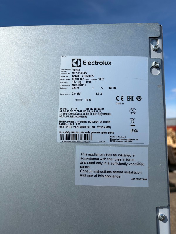 Used Electrolux T5290 Gas Dryer Used Electrolux T5290 Gas Dryer