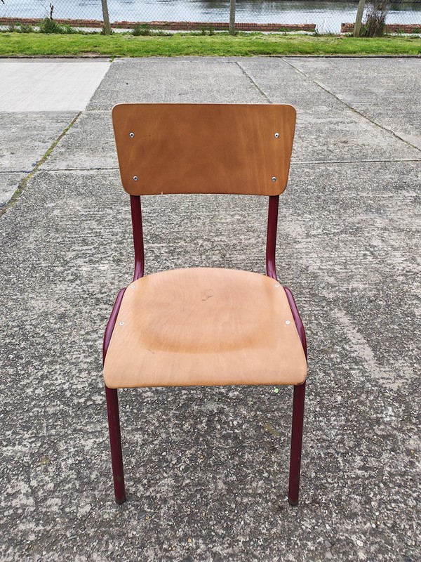 Retro Wood and Metal Chairs