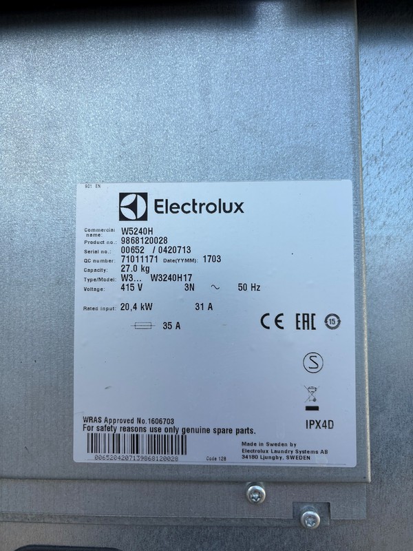 Used Electrolux Washer On Plinth Used Electrolux Washer On Plinth