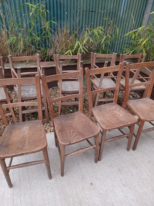 1930's dining chairs, solid wood.