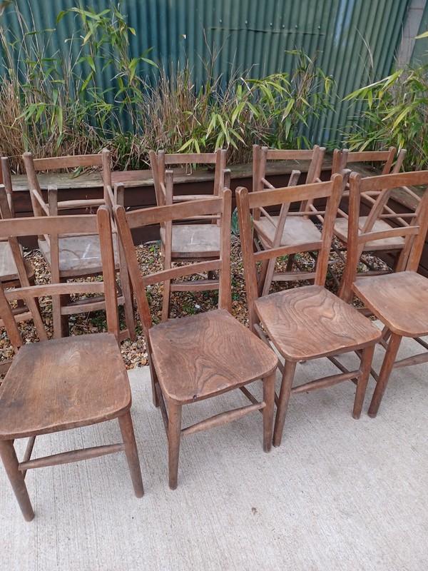 1930's dining chairs, solid wood.