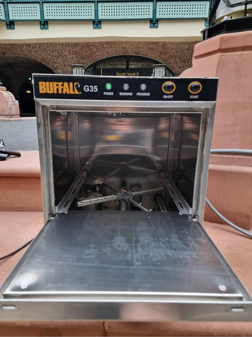 Small counter top front loading dishwasher