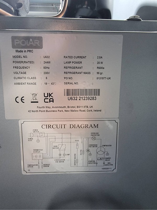 Polar G594-02 Stainless Steel Double Fridge