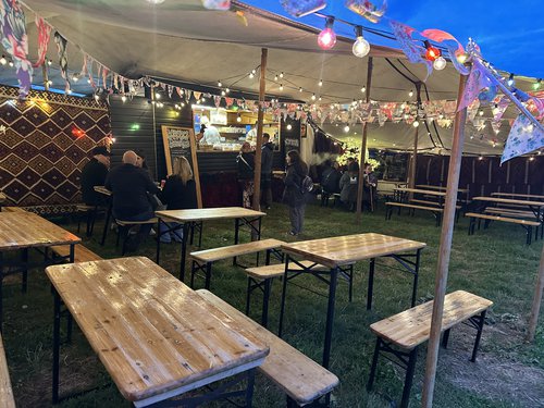 Catering trailer with marquee / stretch tent