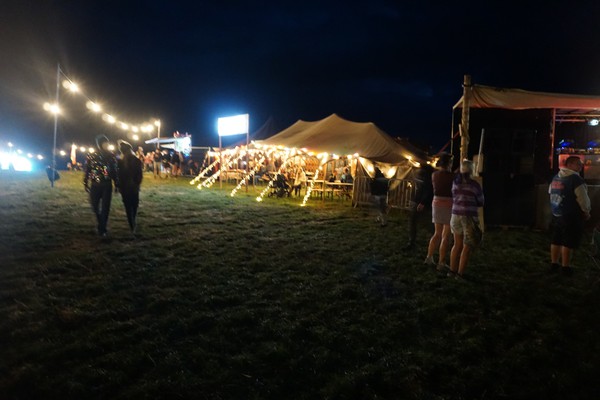 Festival food trailer with stretch marquee Festival food trailer with stretch marquee