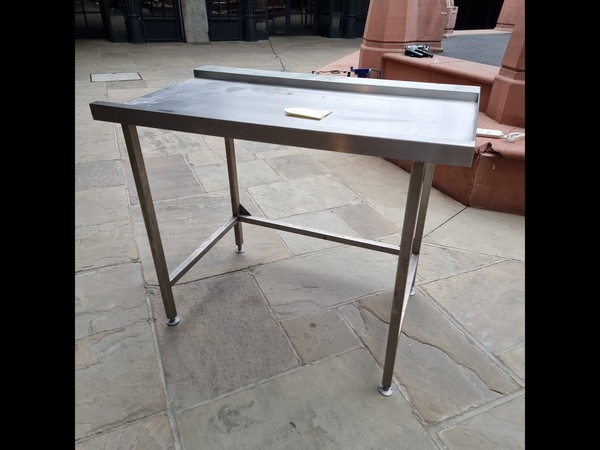 Used Stainless steel dishwasher feed in table