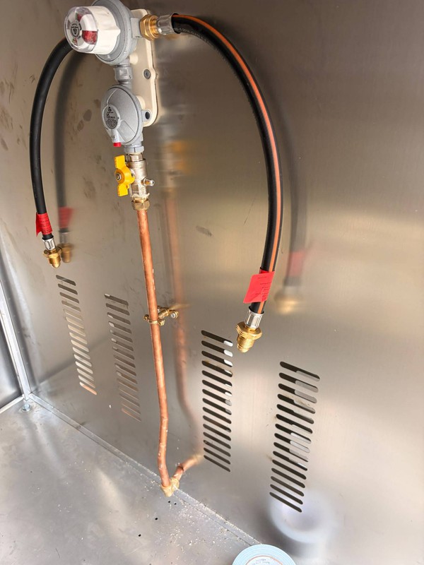 Catering trailer with LPG gas supply