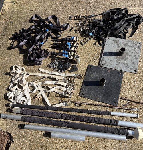 Used Stretch tent rigging and spare parts job lot