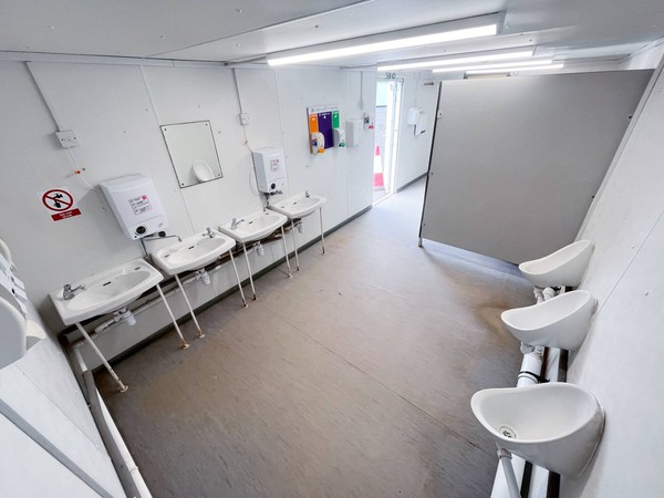 Gents side with urinals