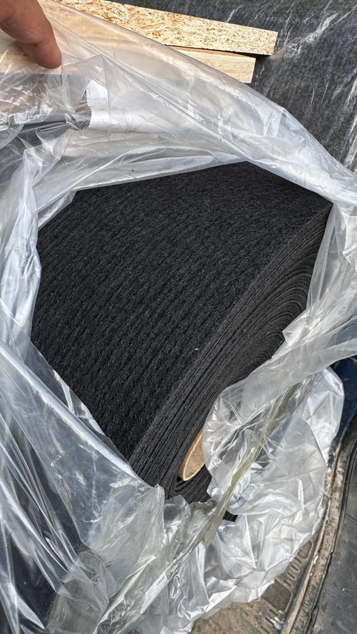 Rolls of Black Carpet