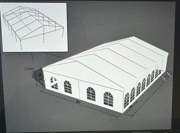 Clear span marquee 8m x 14m Clear span marquee 8m x 14m