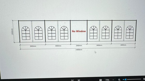 Marquee with Georgian windows Marquee with Georgian windows