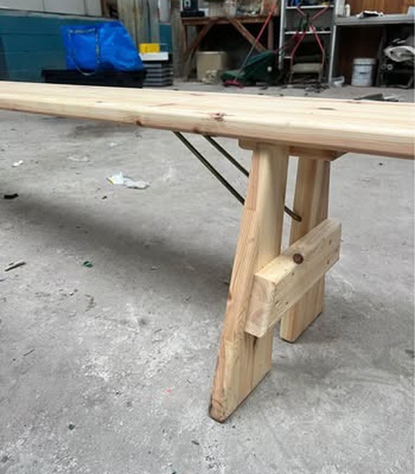 Secondhand 4x Folding Wooden Bench Seat Secondhand 4x Folding Wooden Bench Seat