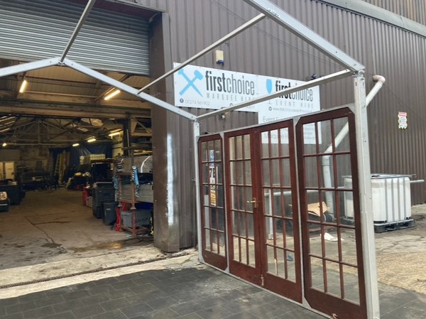 2x Wood Marquee Doors