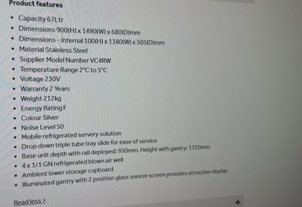 Heated Food Service Counter