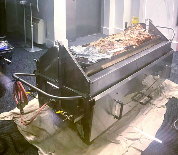 Stainless steel hog roast machine
